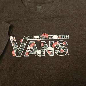 Vans Logo Skull/ Flowers Graphic Tee